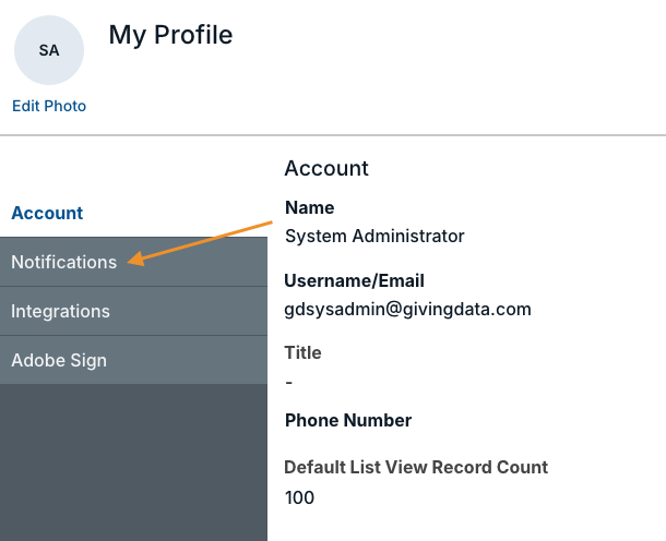 notifications tab