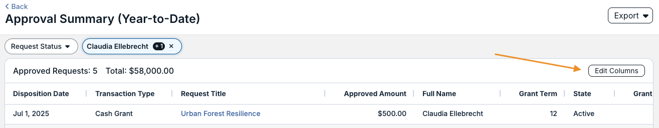 edit columns button
