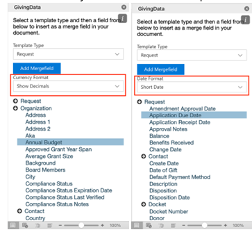 currency and date formats