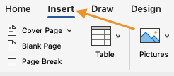 Insert tab