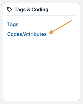 codes and attributes option
