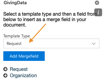template type dropdown
