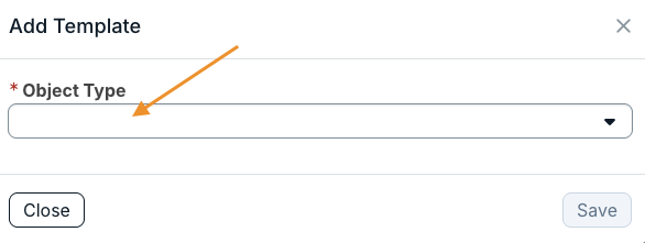 object type dropdown