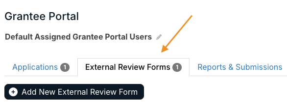 external review forms tab