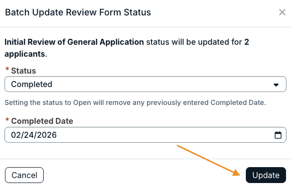 update button