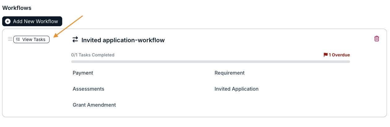 view tasks button