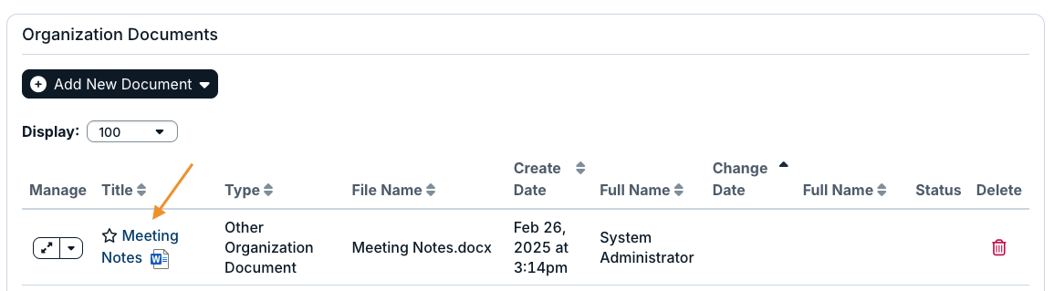 document title