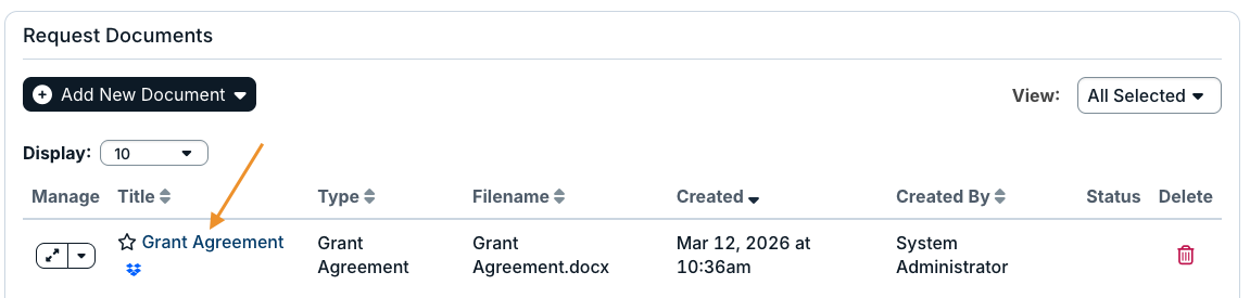 document title