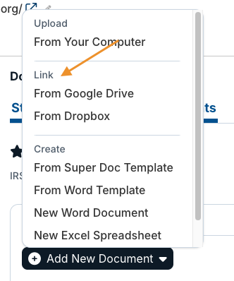 document linking options