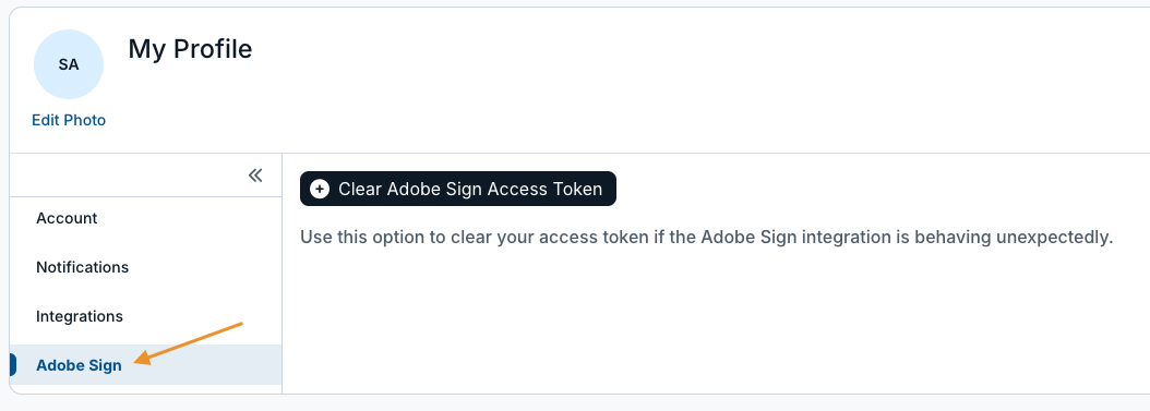 adobe sign tab