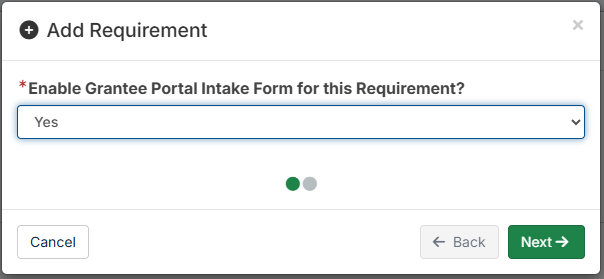add requirement modal