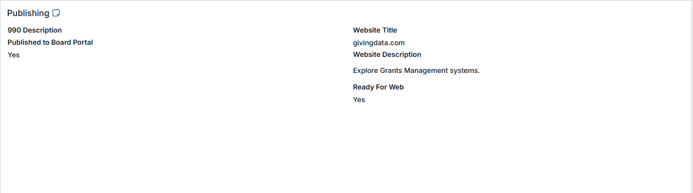 publishing tab