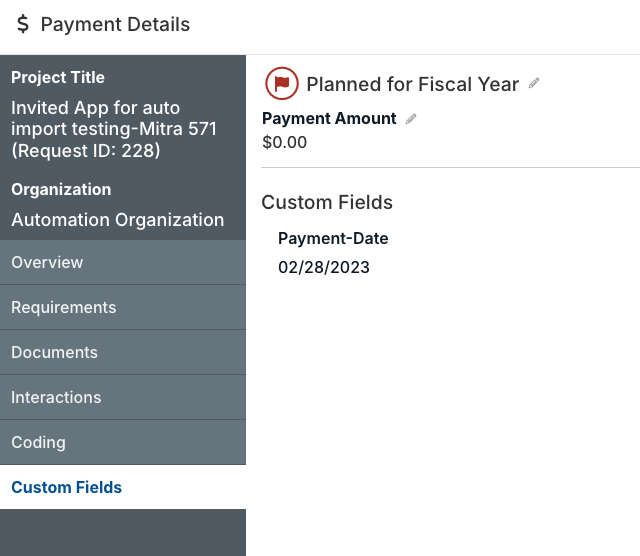 custom fields tab