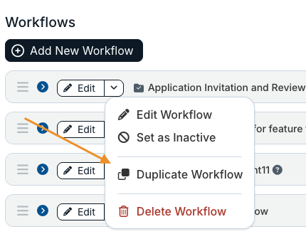 duplicate workflow option