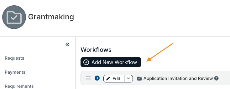 add new workflow button