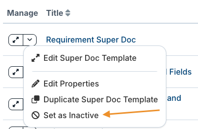 set as inactive option