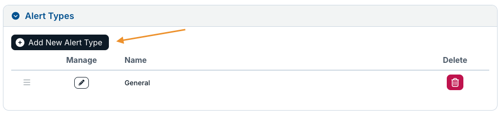 add new alert type button