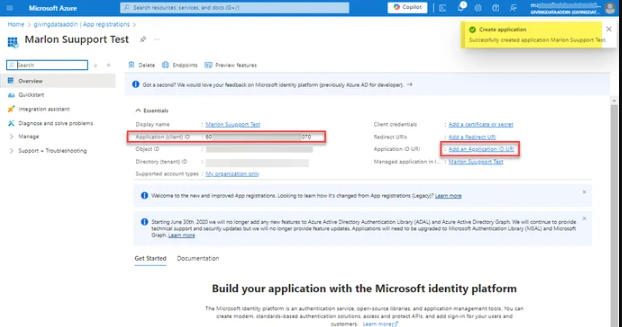 add an application id uri option