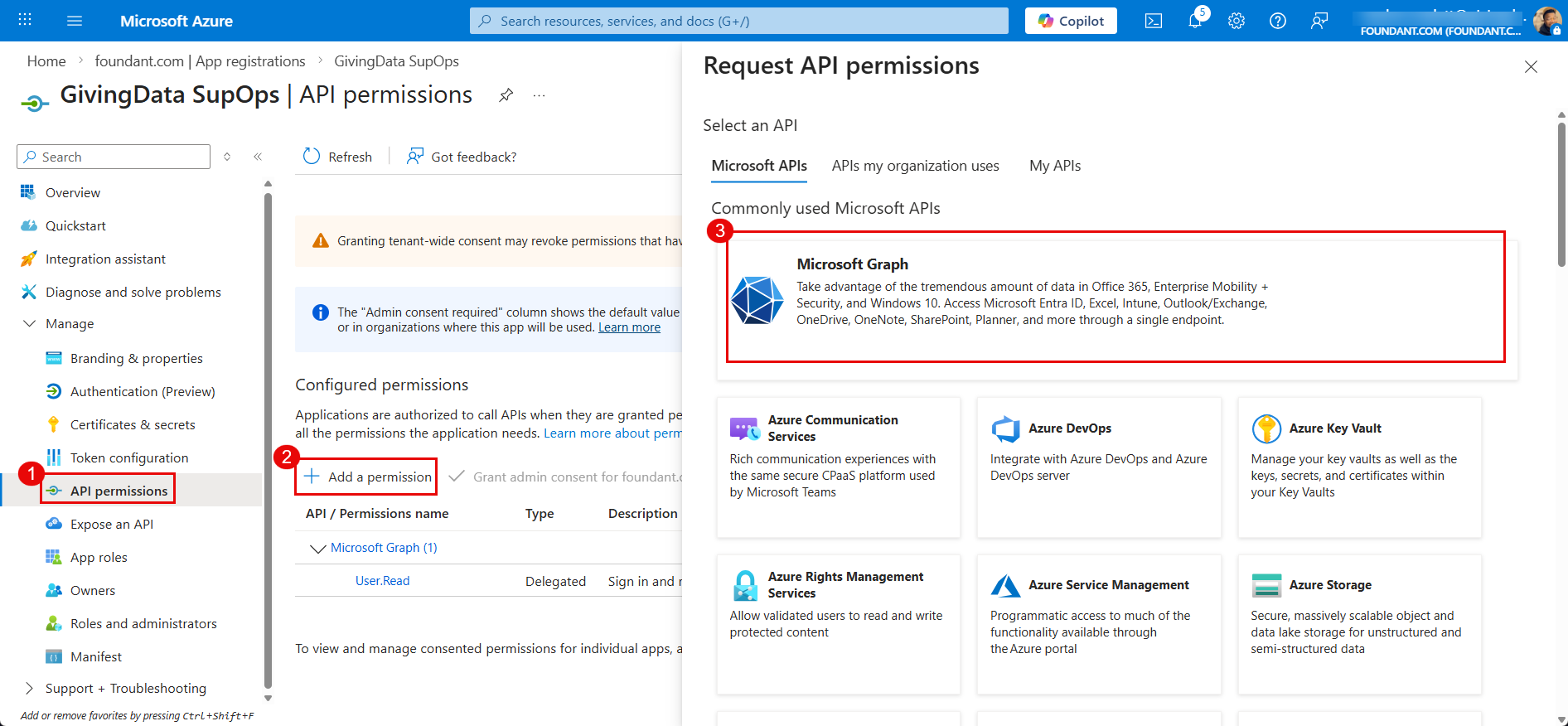 microsoft graph option