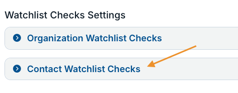 contact watchlist checks dropdown