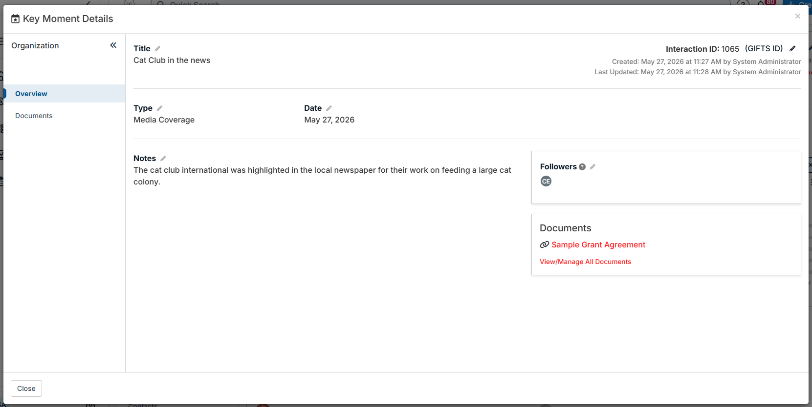 key moment details modal