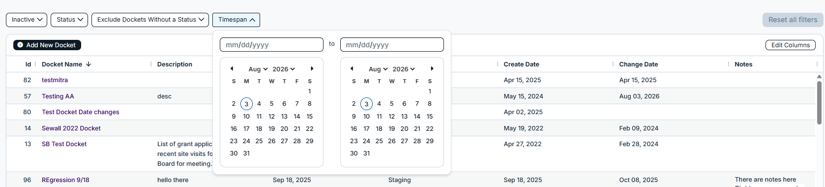criteria filters