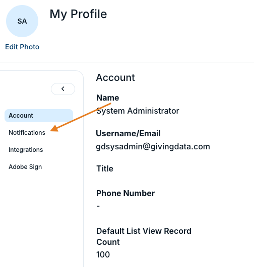 notifications tab