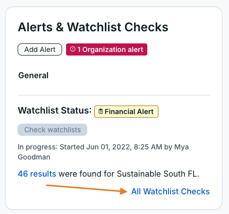 all watchlist checks option