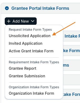 unsolicited application option