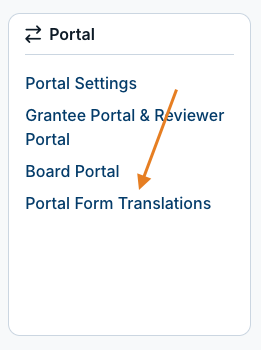 portal form translations option