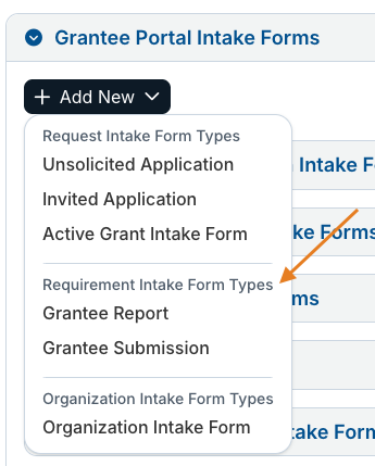grantee report and grantee submission options