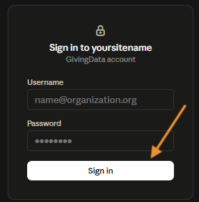 sign in button