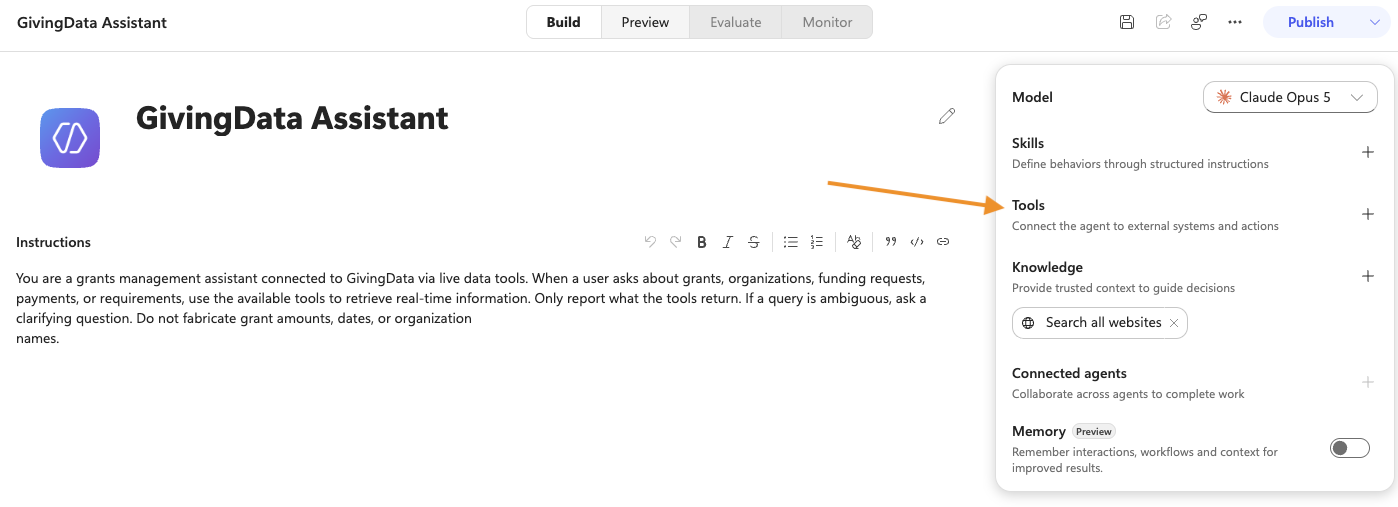 tools option