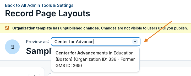 preview dropdown