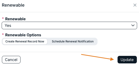 update button