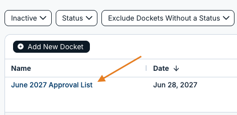 docket name