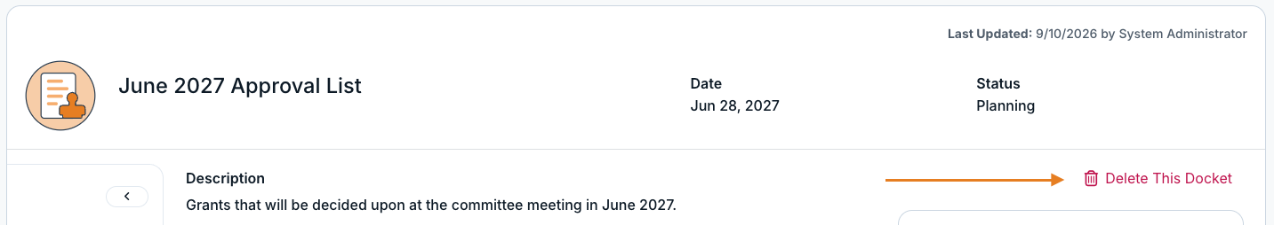 delete this docket option