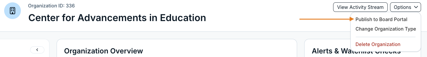 publish to board portal option