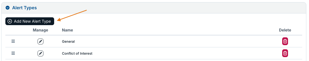 add new alert type button