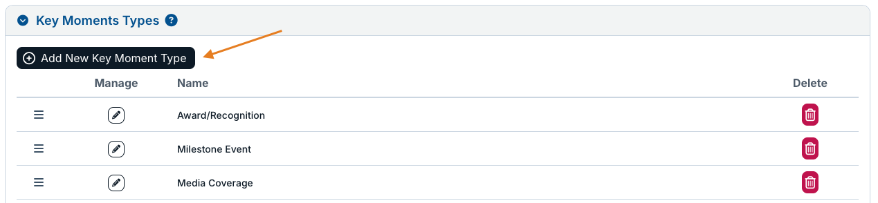 add new key moment type button