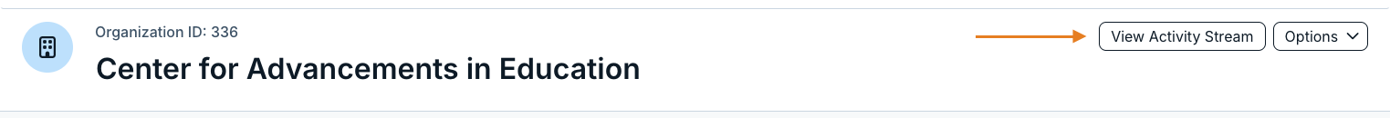 view activity stream button