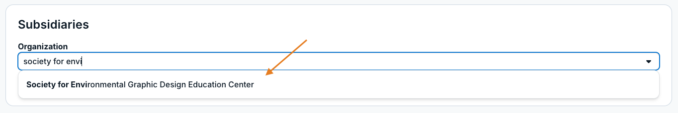 search dropdown