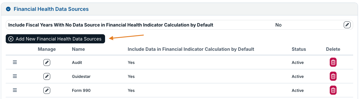 add new financial health data source button