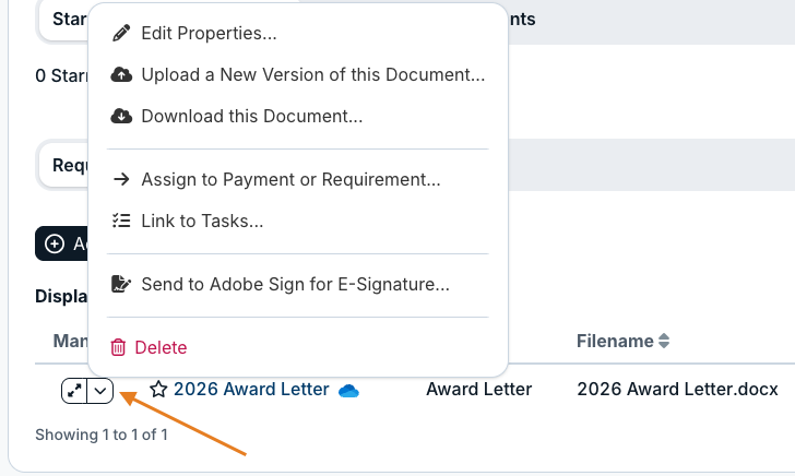dropdown icon