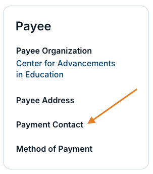 payment contact field