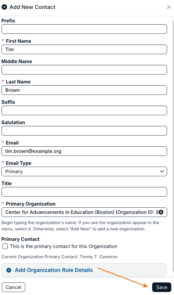 save button