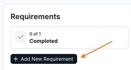 add new requirement button
