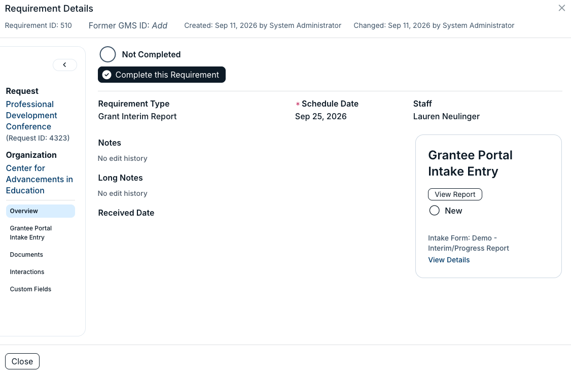 overview tab