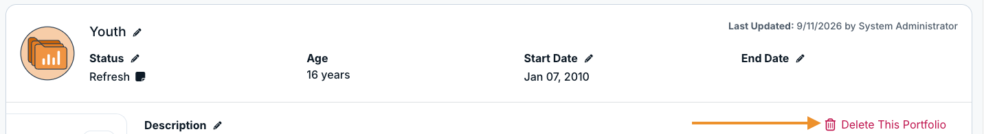 delete this portfolio option
