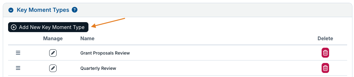 add new key moment type button